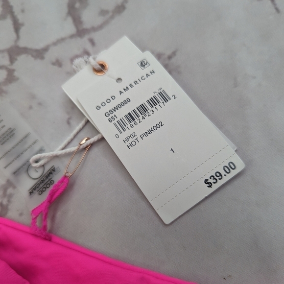 Good American Swim Bottom Women Hot Pink Better Cheeky Bikini Always Fit - Picture 10 of 10